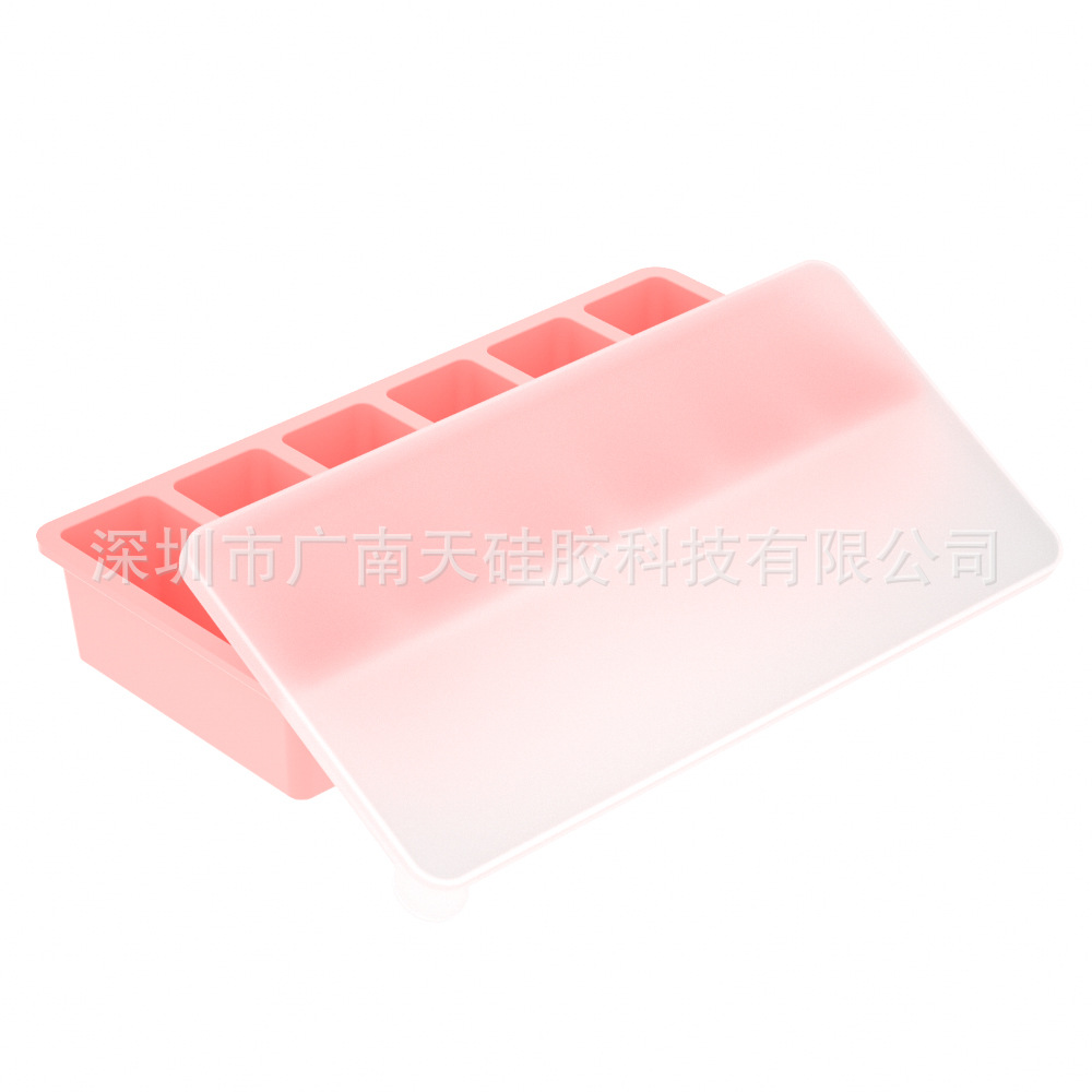 6 long ice trays pink-[Platinum thickened organic silicone]