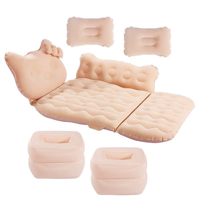 Vehicle-mounted inflatable bed, sleeping pad, mattress, car bed - default-item-huiqi-37-points-kt-cat-flocking-beige-double-pier-car-pump-big-discount