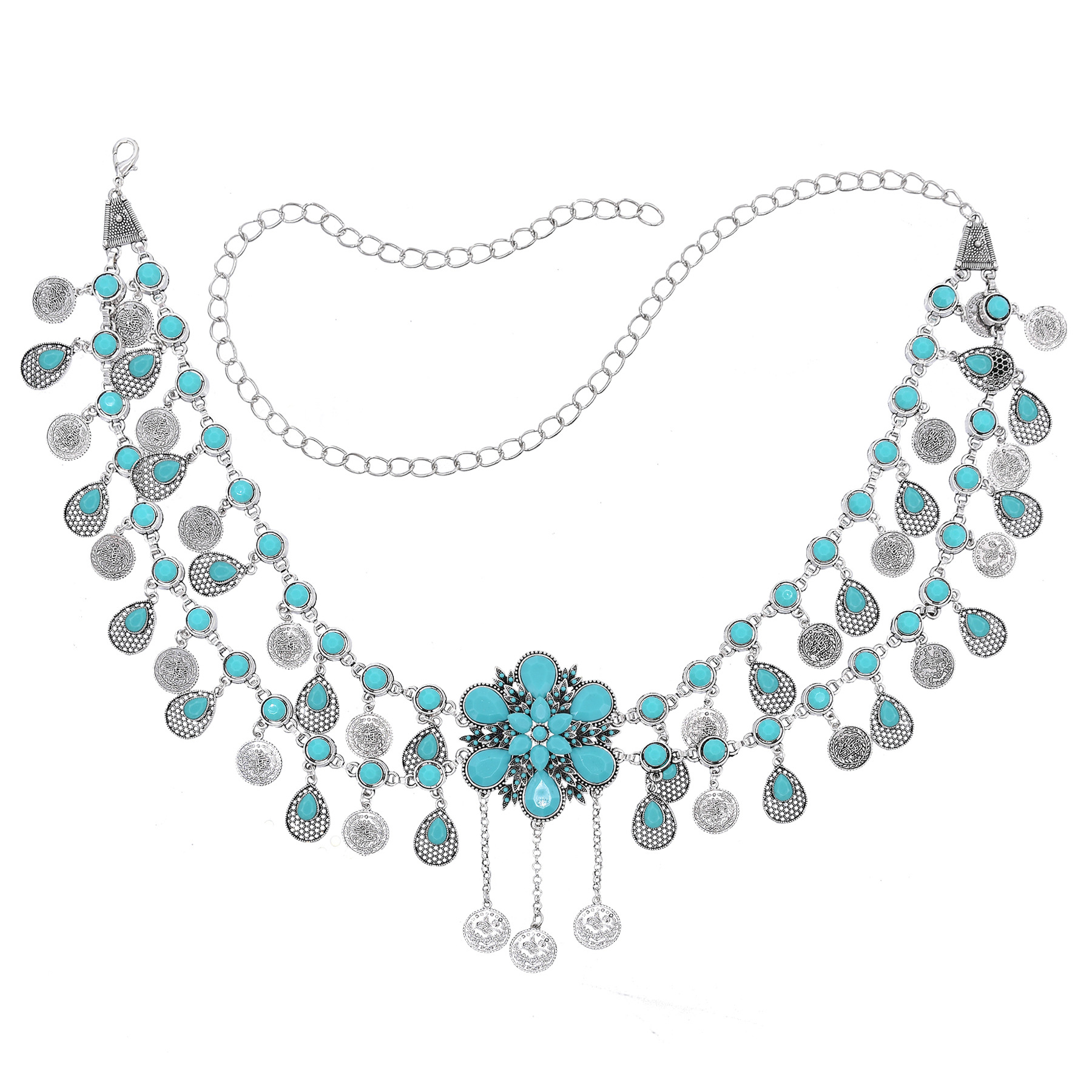 Ethnic trend pendant with tassels drop-shaped