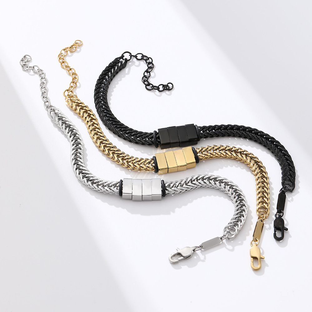 Simple Style Solid Color Titanium Steel Plating Men's Bracelets Men's Chain Bracelets display picture 6