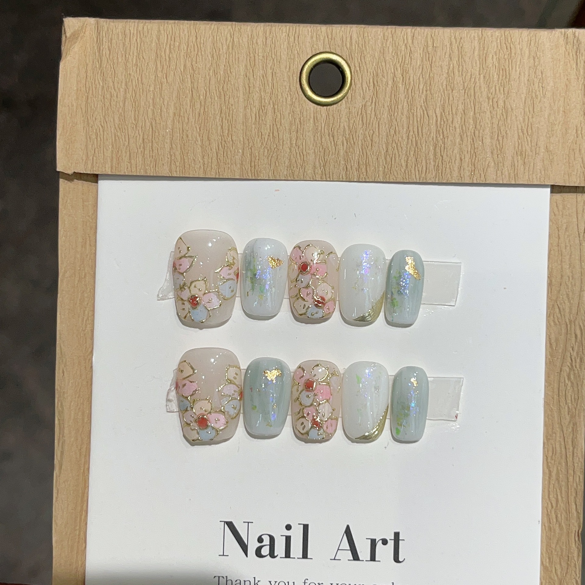 Flores originales como brocado esmalte espejo mágico pequeña flor pura fototerapia hecha a mano desgaste uñas al por mayor pegatinas de uñas desmontables