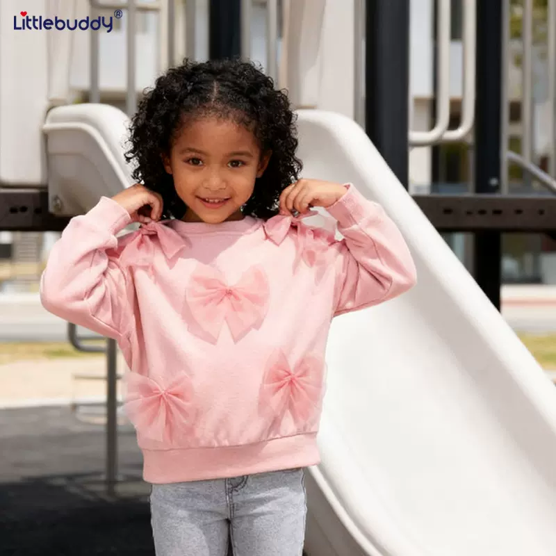 跨境欧美风女童卫衣秋冬新款 欧美中小童圆领T恤长袖打底衫套头衫