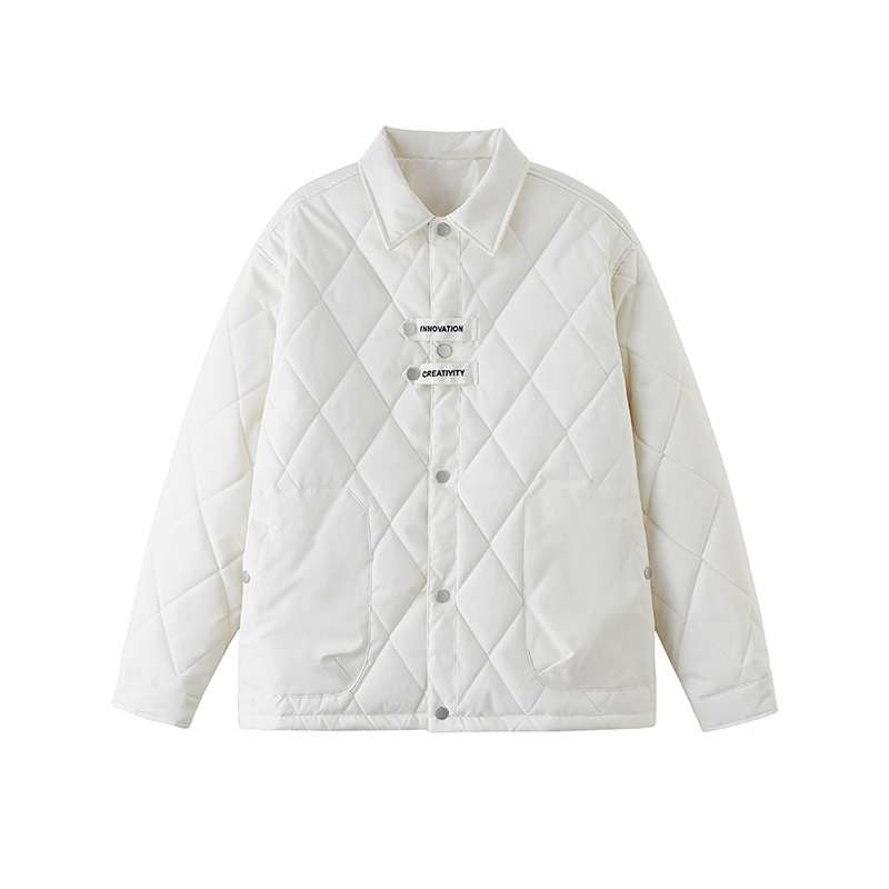 2025 Autumn New Thickened Cotton Jacket with Turn-Down Collar, Loose Fit, Warm Cotton Coat, One Piece Dropshipping