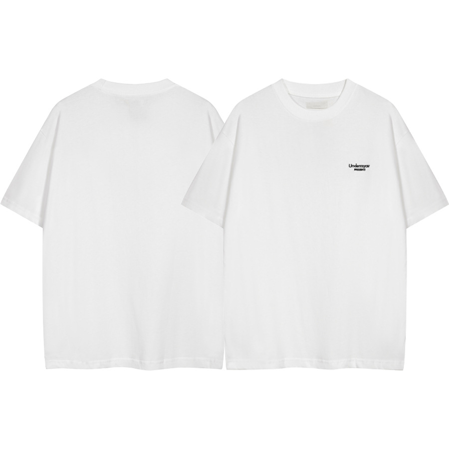 Undermycar logo bordado camiseta de manga corta de verano para hombres y mujeres