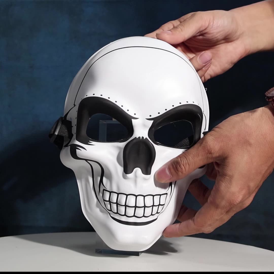 Máscara de calavera de cabeza de fantasma blanca transfronteriza Máscara de oro y plata de terror