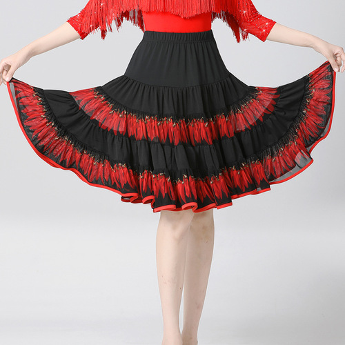 Ballroom salsa dance Latin dance skirt uniforms adult female paso doble posed skirts for lady