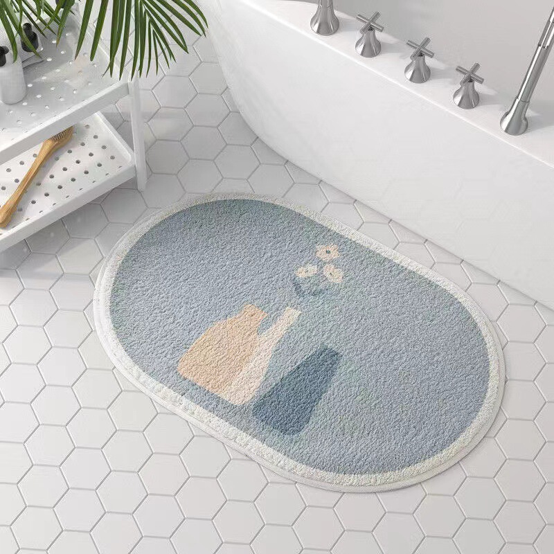 ins Style Morandi Absorbent Floor Mat Bathroom Entrance Bathroom Mat Anti-Slip Mat Toilet Door Door Thickened Foot Mat