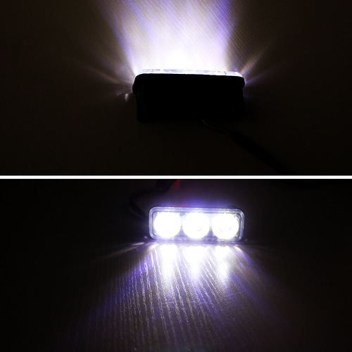 工厂直销汽车改装LED中网日行灯转向灯超亮白黄LED透镜3LED行车灯