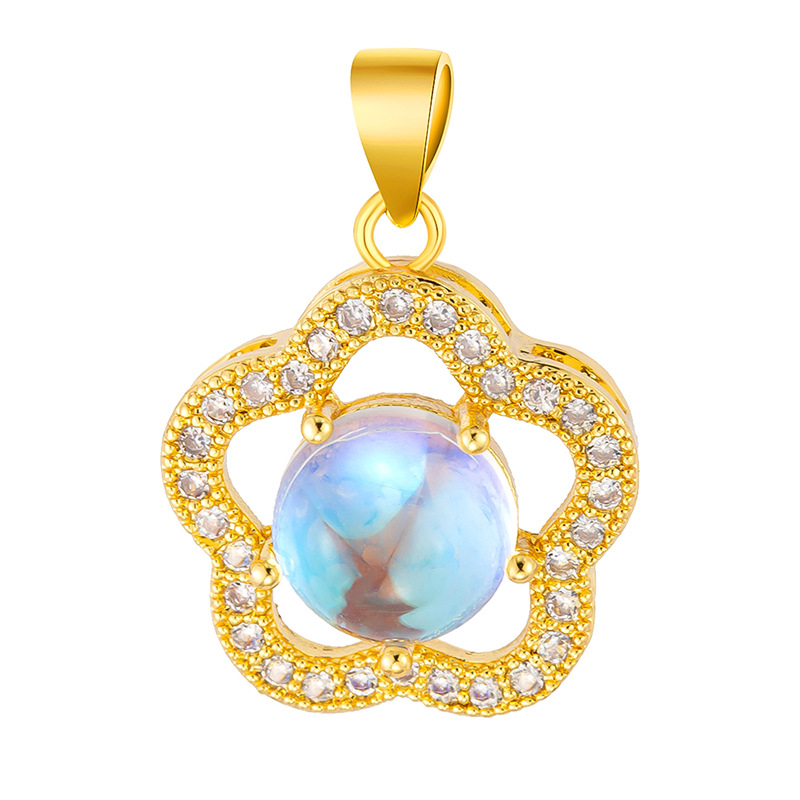 Colgante de cobre micro incrustado Gufasha oro goteo de aceite perlas de transferencia DiDi con perlas de acessorios de perlas huecas fábrica de perlas al por mayor