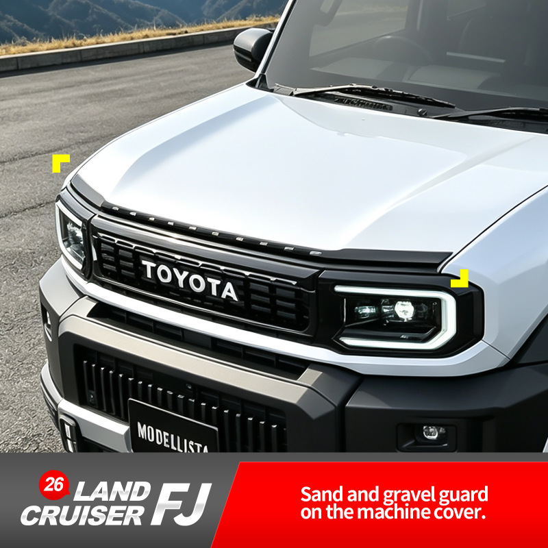 Suitable for 26 models of Toyota Land Cruiser FJ, hood cover, gravel guard, exterior car accessories modification Suitable for 26 models of Toyota Land Cruiser FJ, hood cover, gravel guard, exterior car accessories modification