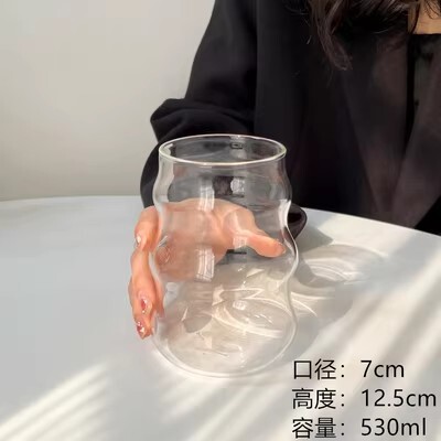 卸売高ホウケイ酸ガラスインスタイル高価値コーヒー家庭用透明ミルクスレッドクラウドカップストロー付き|undefined