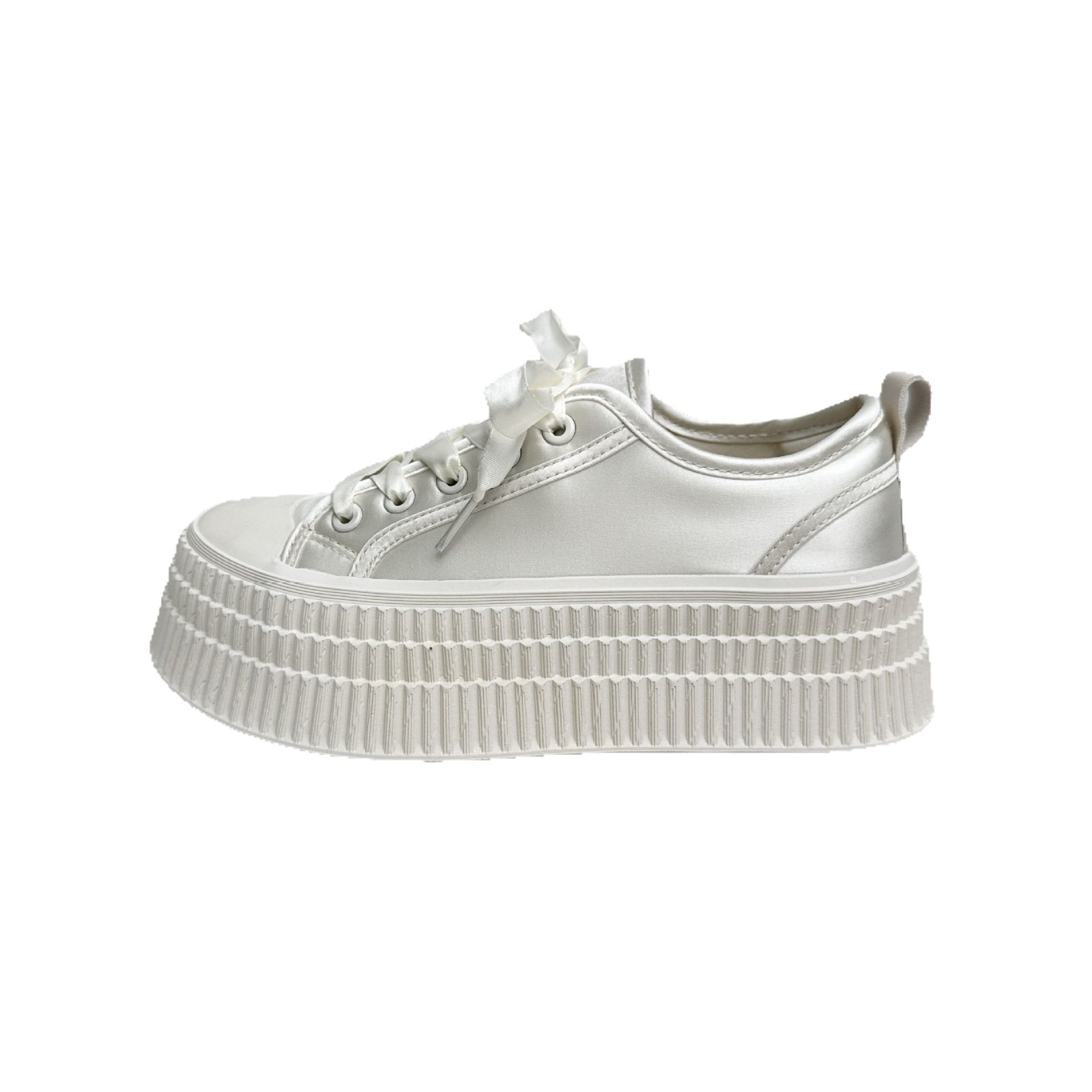 A9899 plantillas de látex aumentan suela gruesa, zapatos blancos con suela de pastel, zapatos de mujer de primavera de 2025 nuevos zapatos de skate delgados image 6
