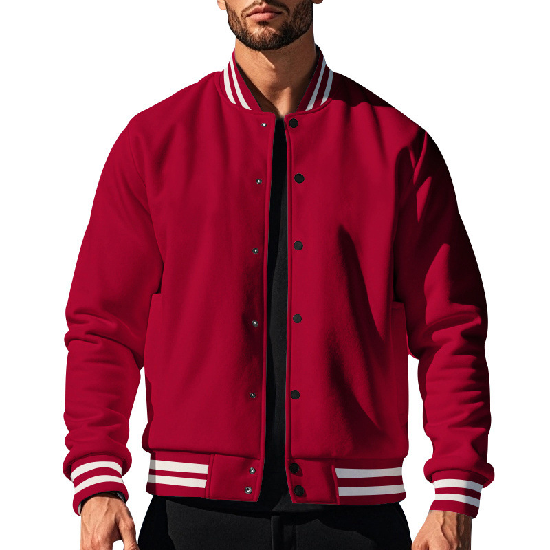 Nuevo transfronterizo europeo y americano Amazon TK otoño y invierno estilo americano pesado engrosado decoración de rayas de cuello de pie chaqueta deportiva casual