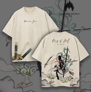 230克纯棉欧码Retro Vintage Zoro x OnePieceAnimeVintageWashed