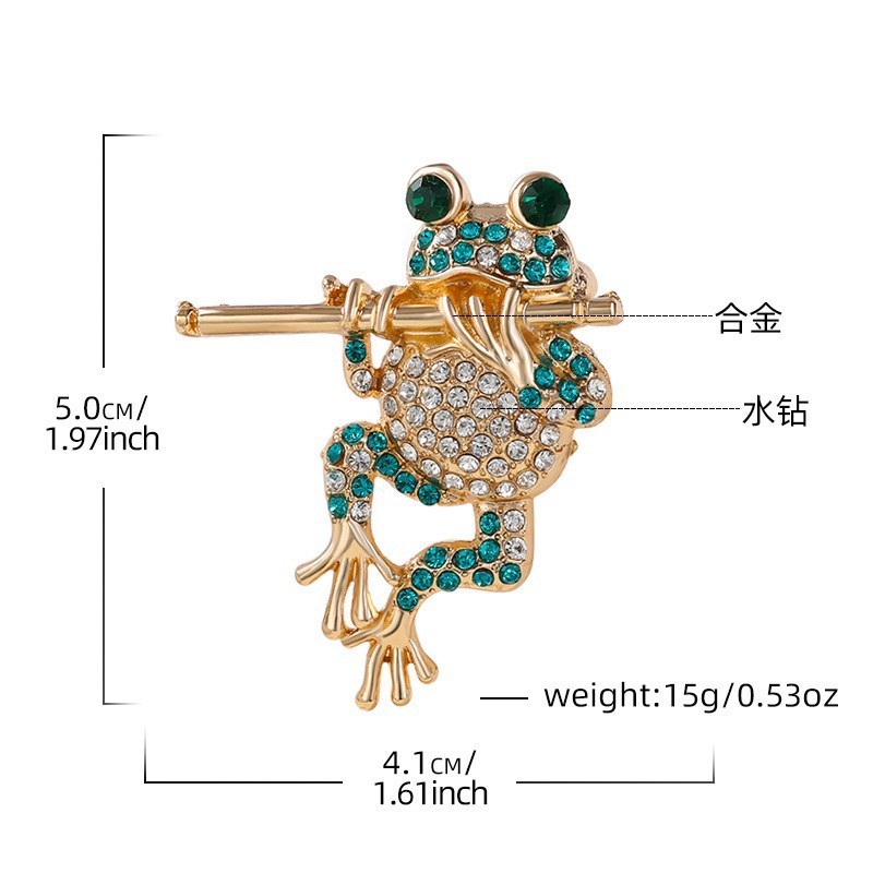 Fun Frog-Themed Brooches, Various Enamel and Diamond-Encrusted Pins, Quirky Niche Versatile Clothing and Bag Accessories Wholesale