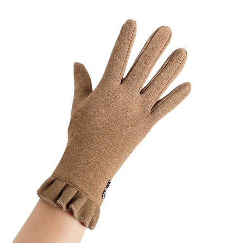 Warming gloves for women, outdoor elegant cycling gloves, driving windproof and cold-resistant, lined touchscreen gloves for autumn and winter