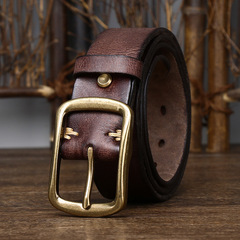 3.8CM New Arrival Men's Belt: Vintage-style, Distressed Design with Retro Bronze Buckle—Perfect for Casual Korean-Style Denim Pants