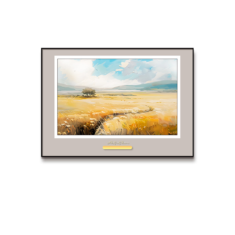 Fondo de sala de estar moderno y simple pintura al óleo de paisaje pastoral pintura de restaurante pintura de cabecera de dormitorio hermosa pintura de paisaje de flores