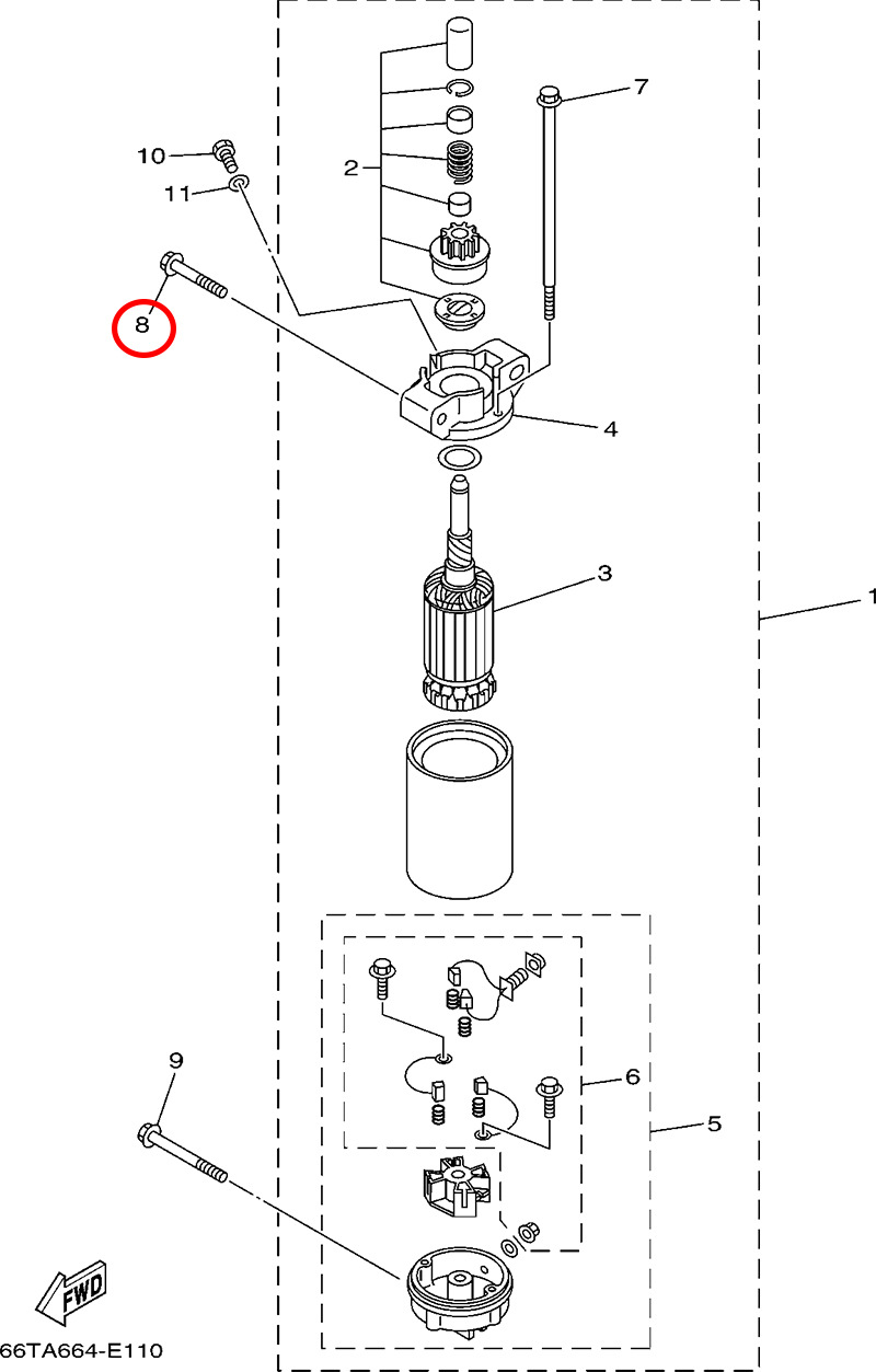 8)翟墨DEMONS舷外机船外挂机橡皮艇冲锋舟六角头螺栓90119-08M39