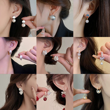 跨境严选气质耳钉女士简约耳环珍珠耳夹耳饰小众高级感首饰潮饰品