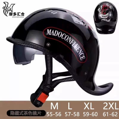 Retro Sao Helmet Men's and Women's, Motosiklet kaskı (dəbilqə) - red-witch-brown-lens-m