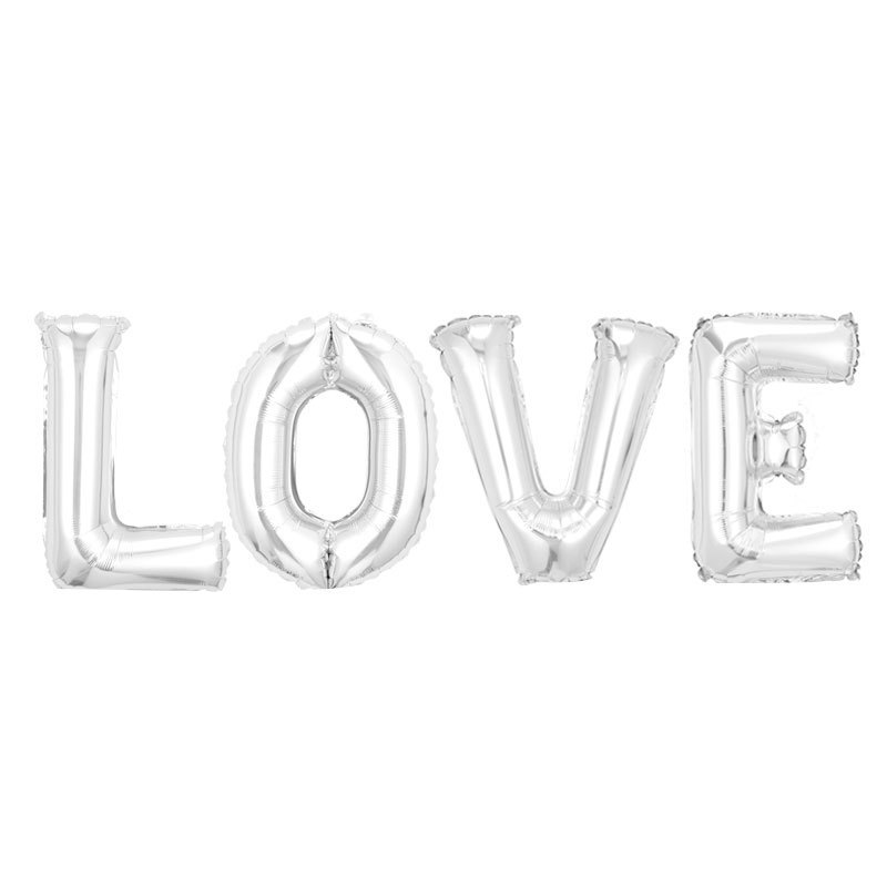 Juego de globos de aluminio de 32 pulgadas con forma de LOVE, globos de aluminio para el Festival Qixi, juego de decoración de globos para bodas con globos de amor conectados para decoración de salas de boda. image 8