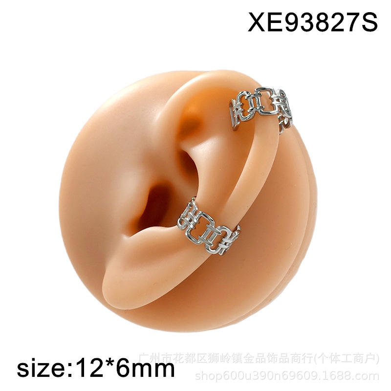 Aretes de acero de titanio de estilo retro transfronterizo no se desvanecen nicho femenino de lujo ligero de alto nivel accesorios de abertura de acero inoxidable