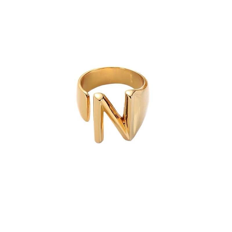 Fashion Letter Copper Plating Open Ring 1 Piece
