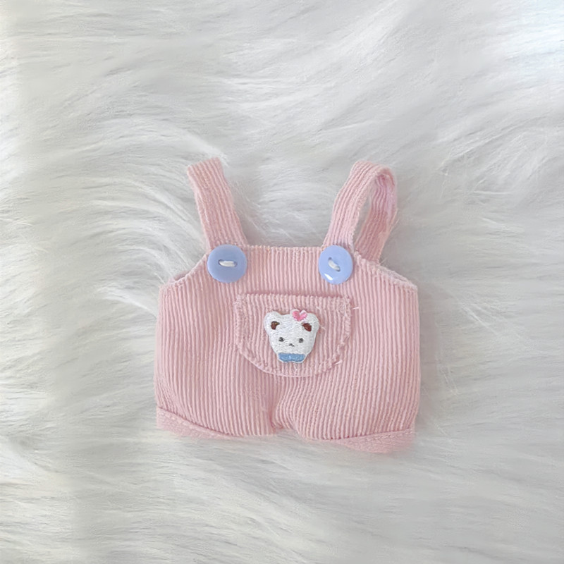 Labubu accesorios de ropa 15cm colgante tire paño muñeca ropa oso suspender pantalones camiseta traje