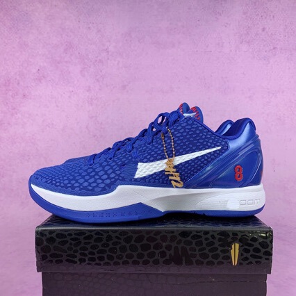 H12 Kobe 6 Practical Basketball Shoes Dodgers True Carbon Kobe 6 Generation Men's and Women's Shock-Absorbing and Anti-Torsion Sports Shoes
