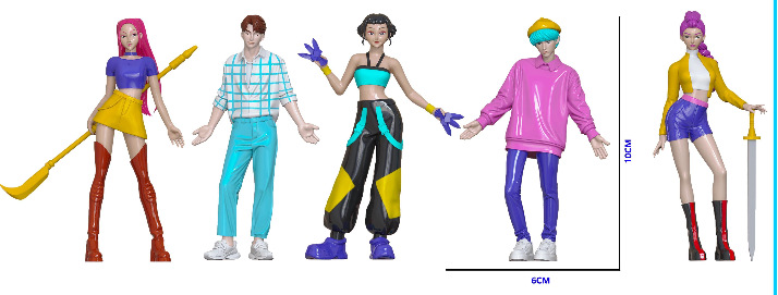 Caza de brujas transfronterizas 6 series de bolsas ciegas hechas a mano desmontaje Le muñeca modelo de muñeca decoración de escritorio llavero