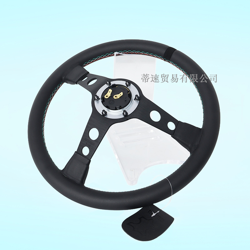 Factory Direct Sale Momo 14inch Concave 60Th Anniversary Genuine Leather Suede Racing Steering Wheel Universal