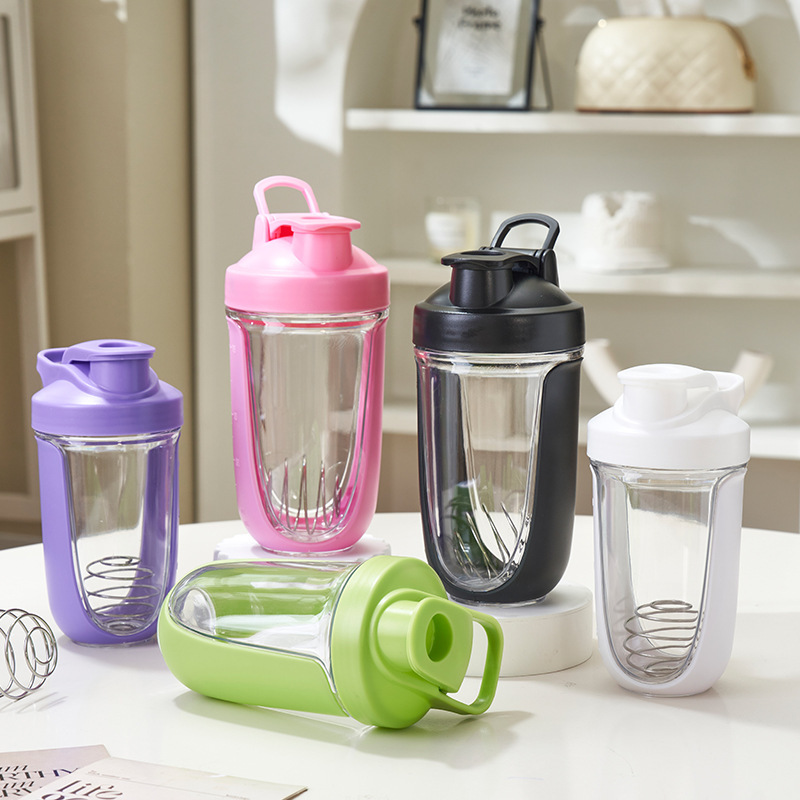 500ml taza de plástico de gran capacidad de una sola capa de polvo de proteína batido de leche portátil en forma de U portable taza de agua deportiva