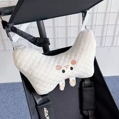 Pocket Car Baby Neck Pillow, Children's Stroller Neck Protector, Baby Sleeping Pillow, Anti-Collision Head Protection Pad (Elektromobil üçün bamper qoruyucu yastıqlar) - white-rabbit-butterfly-neck-pillow