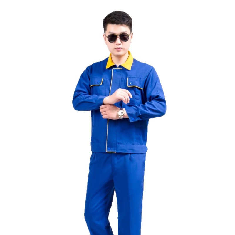 春秋长袖涤棉套装男工作服耐磨上衣工厂车间机修工装印绣字劳保服|undefined