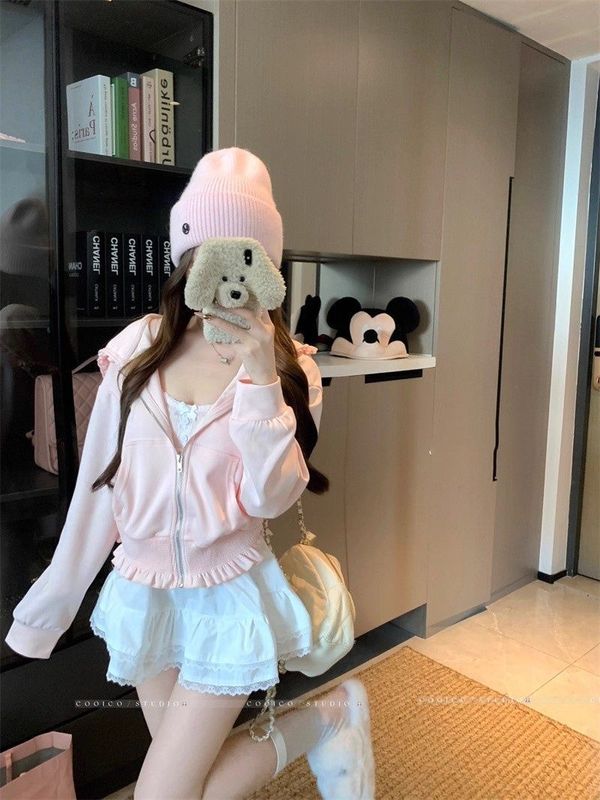高级感时尚洋气连帽外套卫衣女早秋新款宽松显瘦休闲拉链开衫上衣|undefined