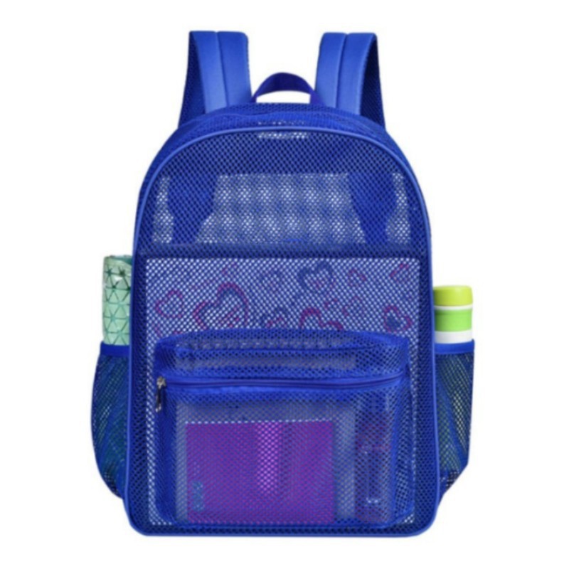 Amazon venta al por mayor de alta carga tela de malla mochila de hombro simple bolsa de viaje mochila de playa