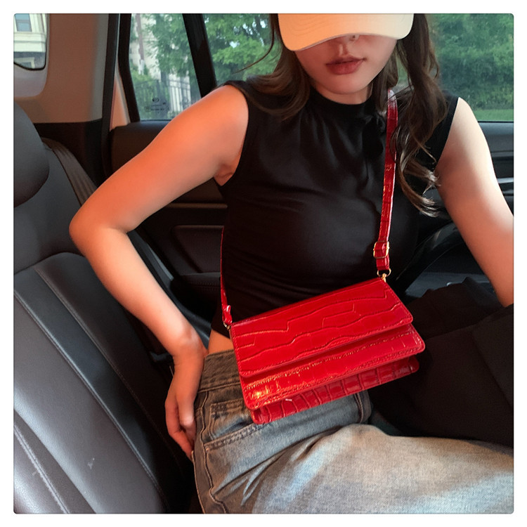 Women's Crossbody Bag Stone Pattern Square Handbag Shoulder Bag_voghion.com