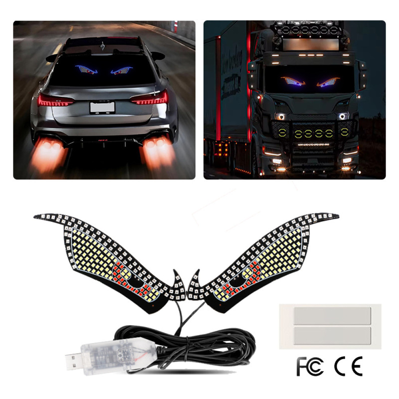 新製品デビルアイ車 LED 装飾ライト修正カジランビッグアイライトパーソナライズされた装飾 11 モード USB|undefined
