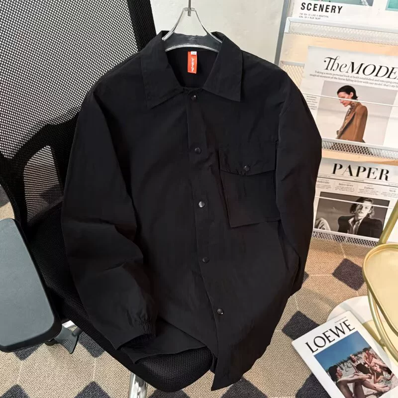 2024 рубашка с длинными рукавами в японском гонконгском стиле, свободная рубашка, мужская летняя модная универсальная повседневная куртка