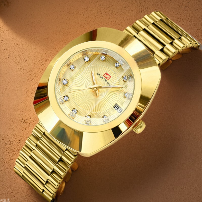 Va Va Voom Couple's Quartz Watch with Colored Diamond Inlay, Waterproof Steel Band Watch, Middle East Cross-Border Watch 2511+2512 Va Va Voom Couple's Quartz Watch with Colored Diamond Inlay, Waterproof Steel Band Watch, Middle East Cross-Border Watch 2511+2512