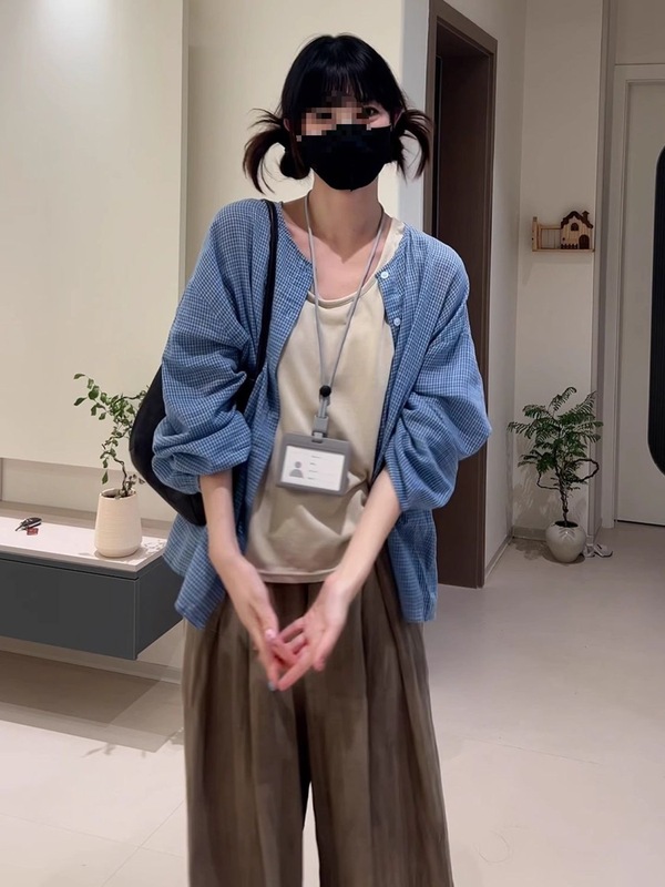 套装女2025夏季韩系辣妹长袖衬衫外套吊带背心阔腿裤三件套潮|undefined