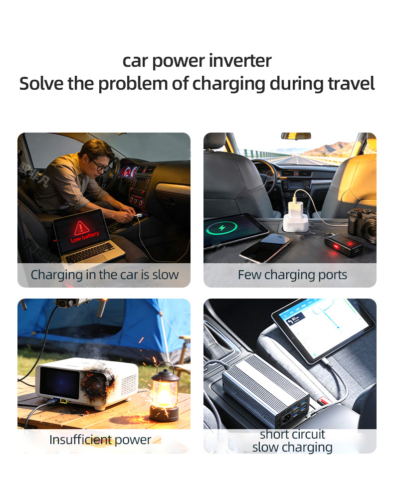Car Inverter 12V24V Universal to 220V Intelligent High-Power Car Inverter Converter Mobile Phone Charger