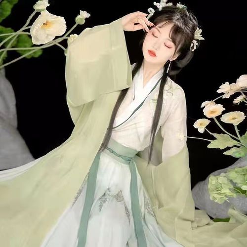 Women Girls Green Fairy Chinese Hanfu Princess dress Song-made waist-length skirt Ancient traditional folk Costumes photo shooting outfits for female