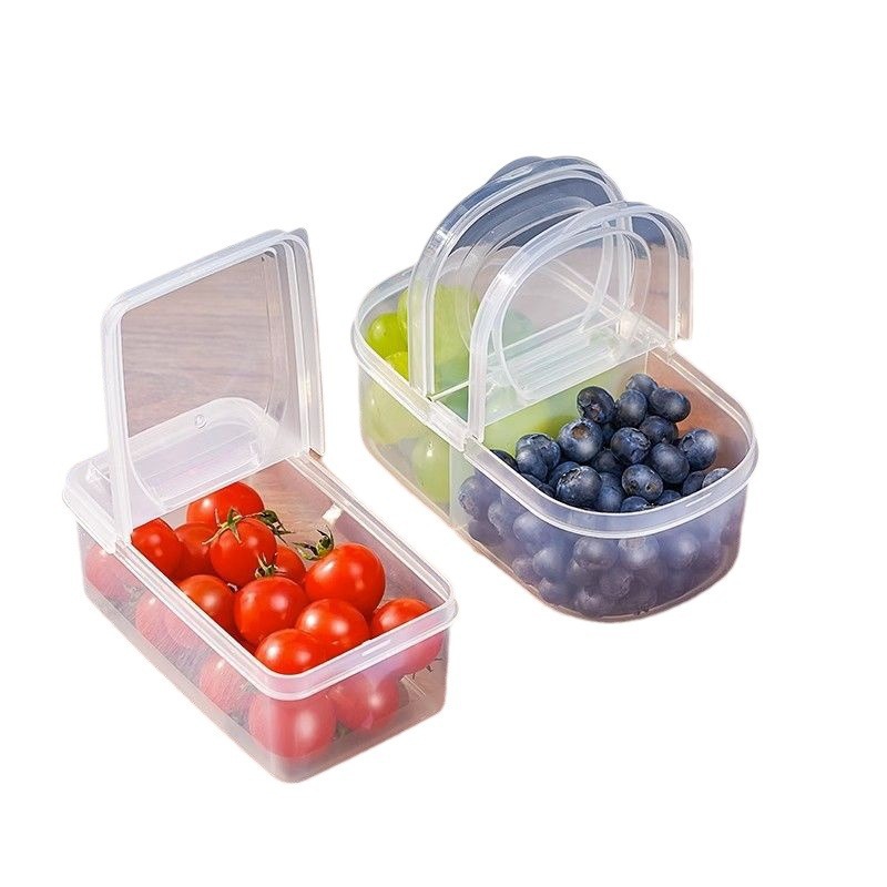 Caja de almacenamiento, caja de almacenamiento apta para alimentos, caja pequeña para envasar frutas y verduras, caja de almacenamiento, caja de conservación de alimentos apta para refrigerador.