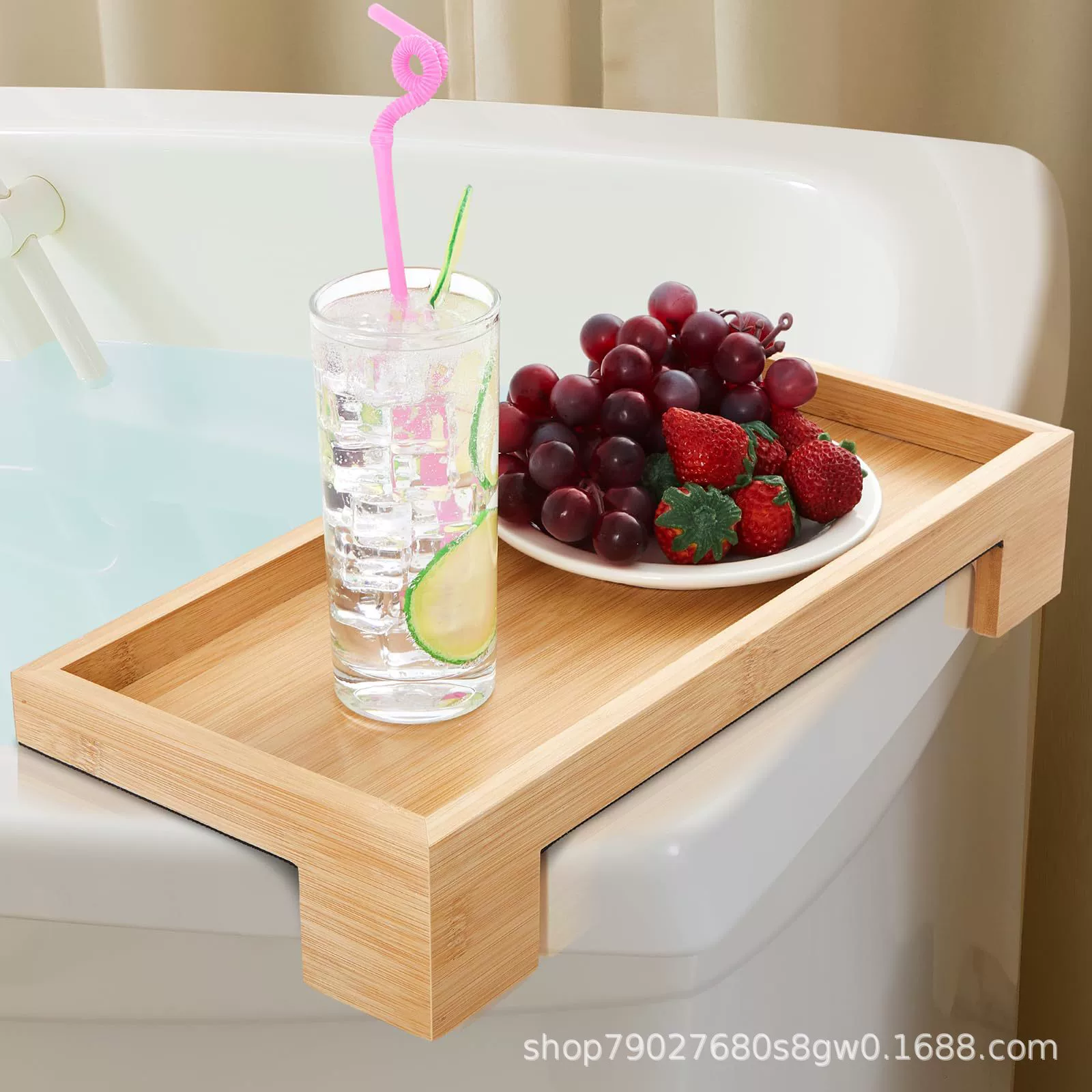 Деревянная ванна поднос ленивый человек принимает ванну фруктовый напиток тарелка бассейн столешница банное полотенце водонепроницаемая сторона