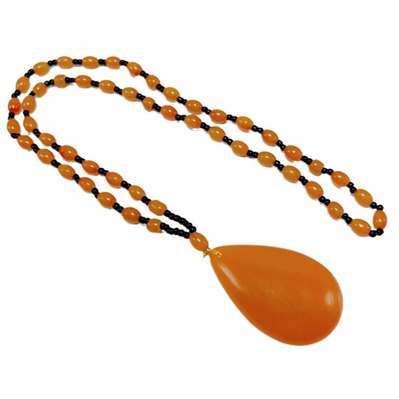Factory wholesale second generation imitation beeswax sweater chain new chicken yellow long fashion Joker men's and women's pendant accessories