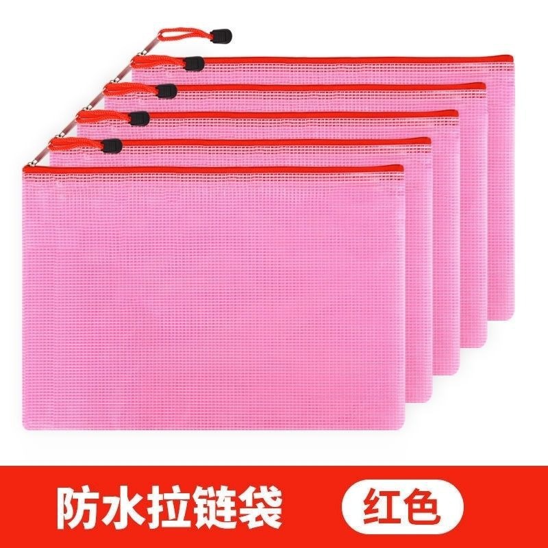 Ventas directas LOGO a4 bolsa de archivo de malla transparente bolsa de cremallera bolsa de borde de tracción bolsa de almacenamiento impermeable