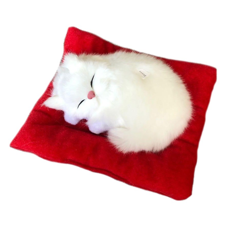 Simulación gato una prensa llamará pequeño gato dormido purificación aire carbono cristal gato artesanía Juguetes Coche adornos