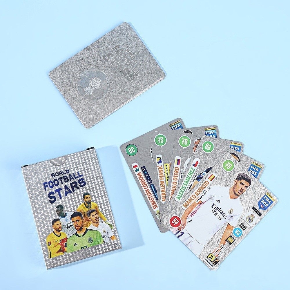 Copa del Mundo de fútbol tarjetas de lámina de oro estampado tarjetas flash Copa del Mundo de Europa Cromesi estrella tarjetas de colección 55